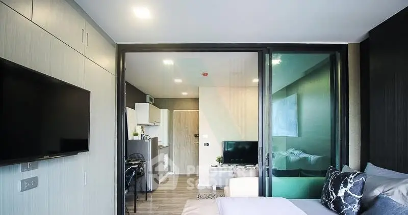Modern studio apartment with open layout and stylish decor
