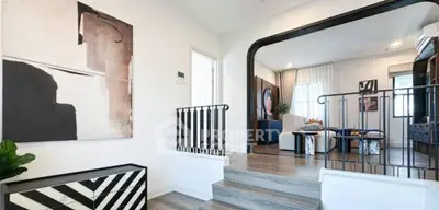 Stylish modern living room with unique decor and open layout