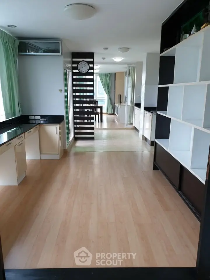Spacious modern kitchen with open layout and sleek cabinetry