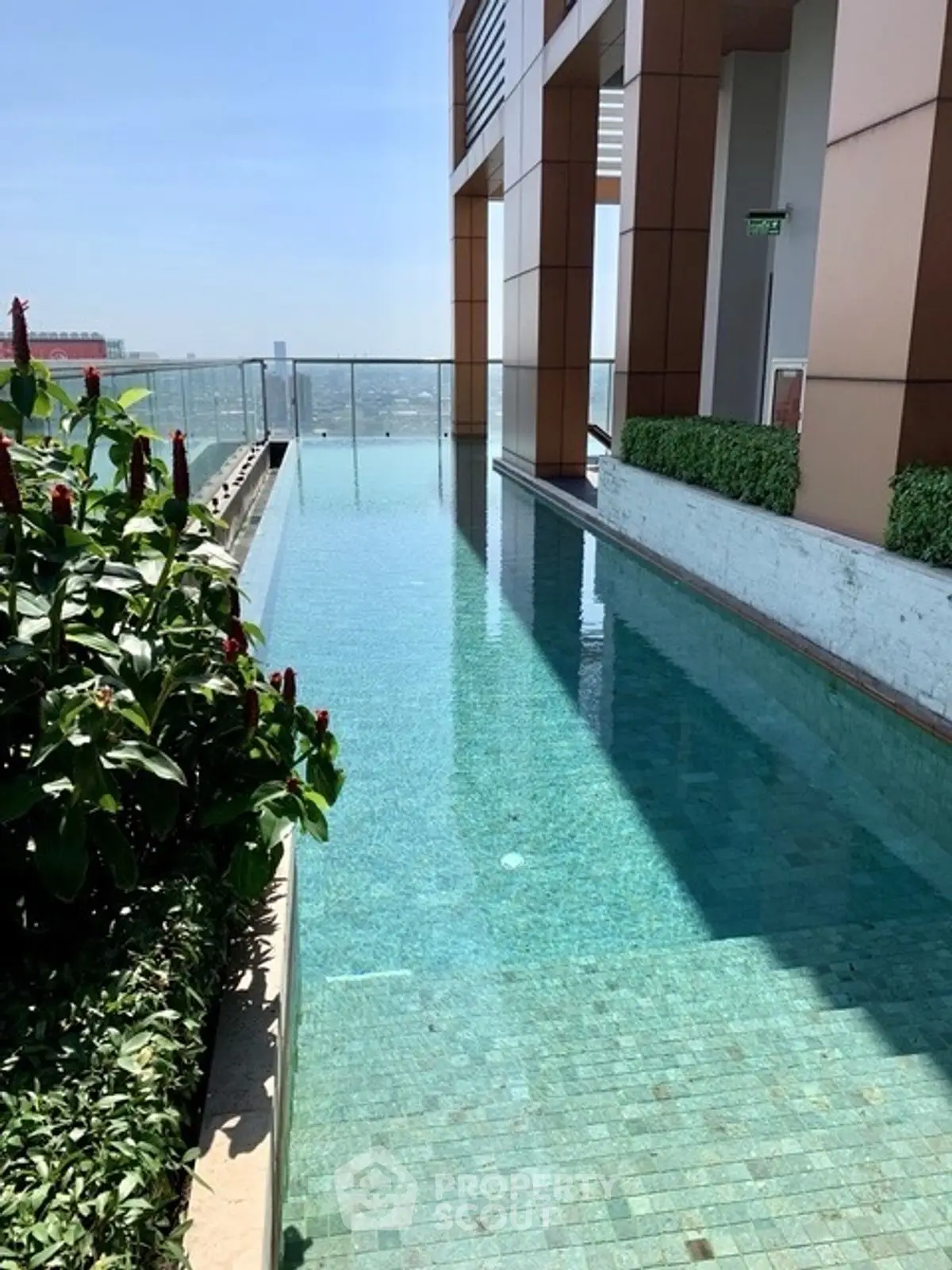 Luxurious rooftop pool with stunning city views and modern design.