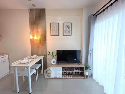 Modern living room with stylish decor and natural light