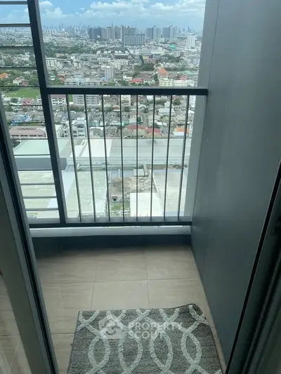 Stunning high-rise balcony with panoramic city views, perfect for urban living enthusiasts.