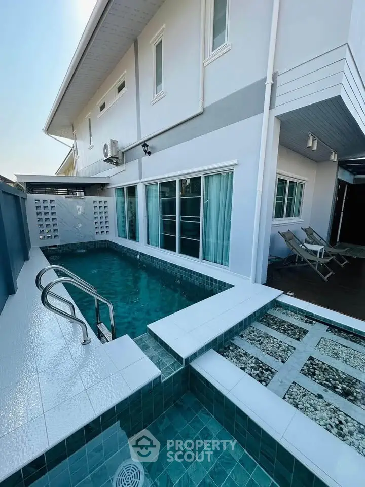Modern home with private pool and stylish exterior design