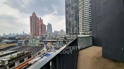 Stunning urban balcony view with high-rise buildings and cityscape