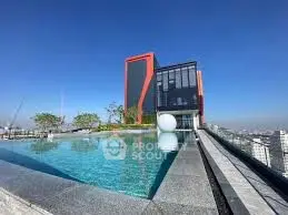 Stunning rooftop pool with panoramic city views and modern architecture.