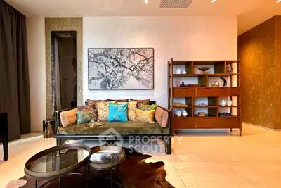 Luxurious living room with elegant decor and stylish furniture, perfect for modern living.