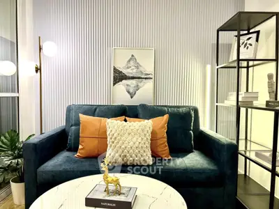 Chic modern living room with plush sofa and stylish decor