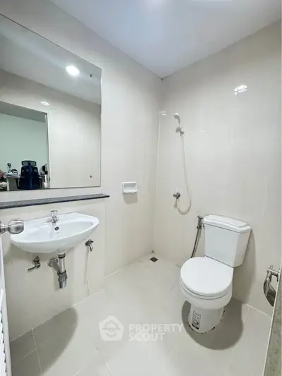 Modern bathroom with sleek fixtures and minimalist design