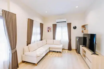 Bright and cozy living room with modern furniture and natural light