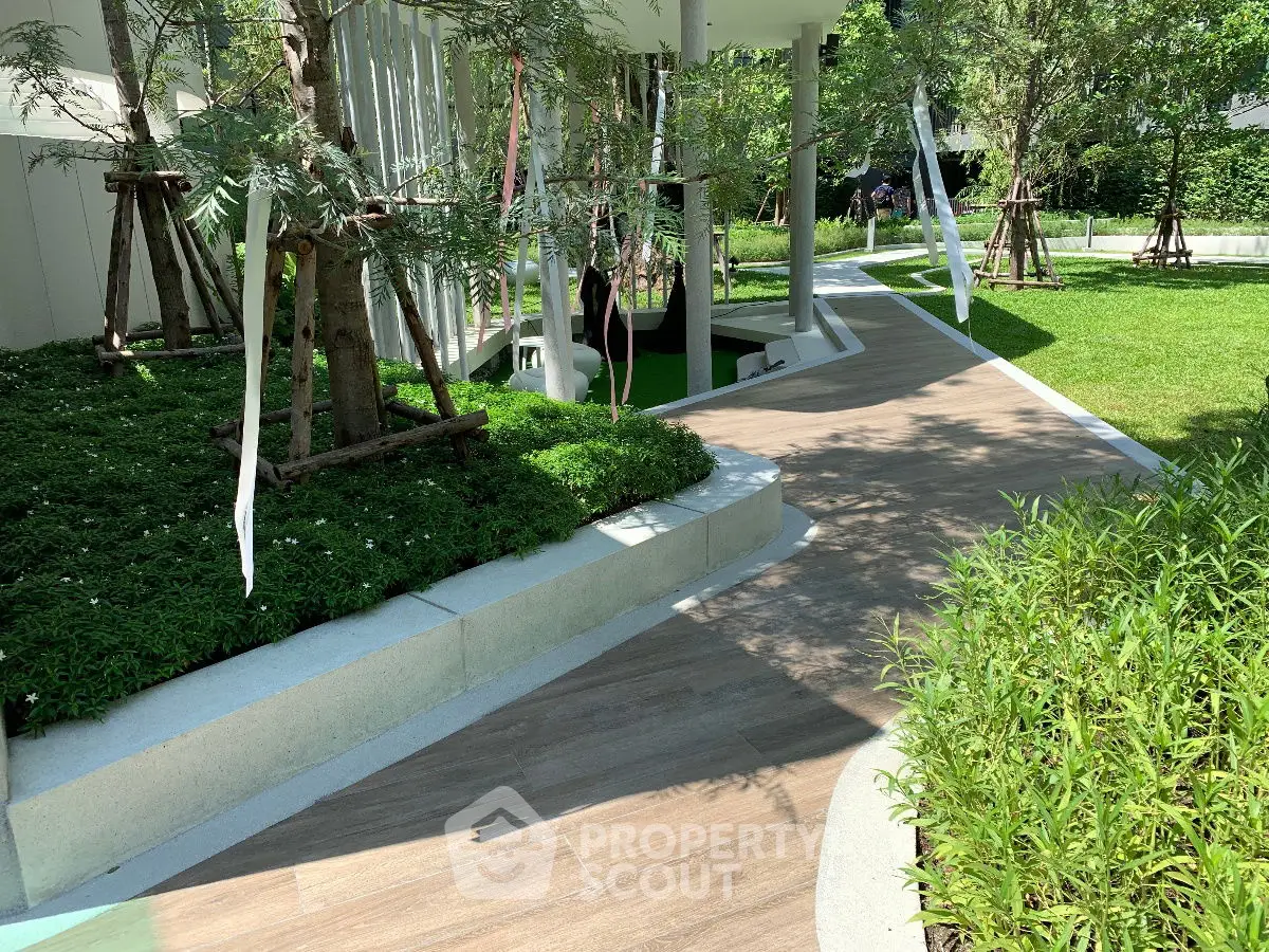 Modern garden pathway with lush greenery and elegant landscaping