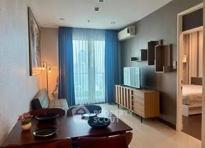 Modern living room with stylish decor and natural light