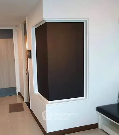 Modern apartment entrance with sleek design and minimalist decor