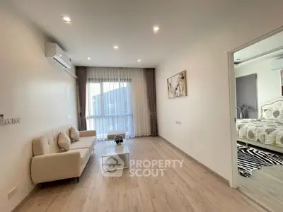 Modern living room with elegant decor and natural light