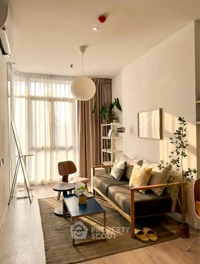 Chic modern living room with stylish decor and natural light