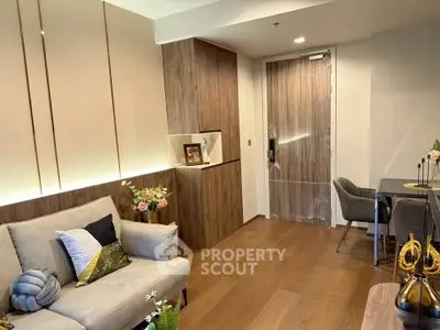 Modern living room with elegant decor and wooden flooring