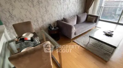 Stylish living room with modern furniture and city view, perfect for urban living.
