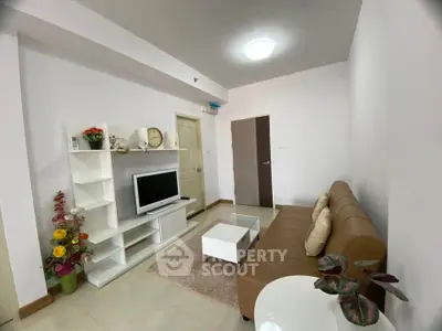 Modern living room with sleek furniture and stylish decor