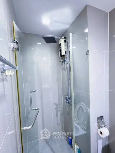 Modern bathroom with sleek shower design and glass enclosure