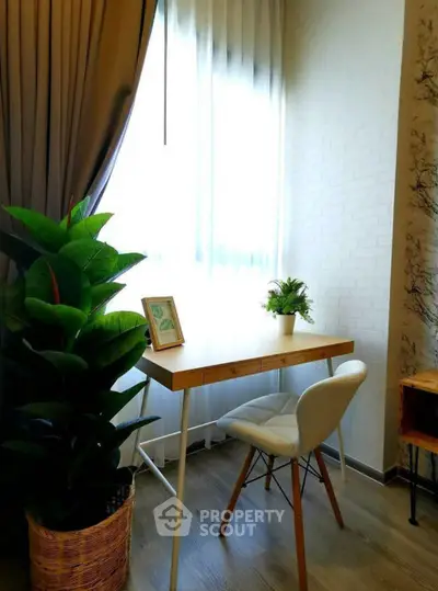 Charming study nook with natural light and modern decor, perfect for productivity and relaxation.