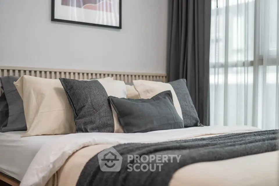 Cozy and stylish bedroom with modern decor and natural light