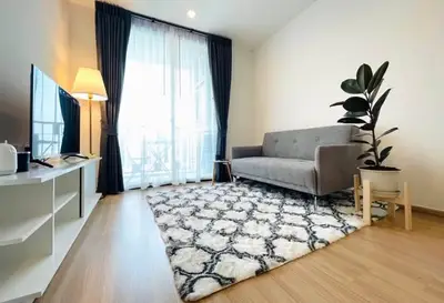 Modern living room with stylish decor and natural light