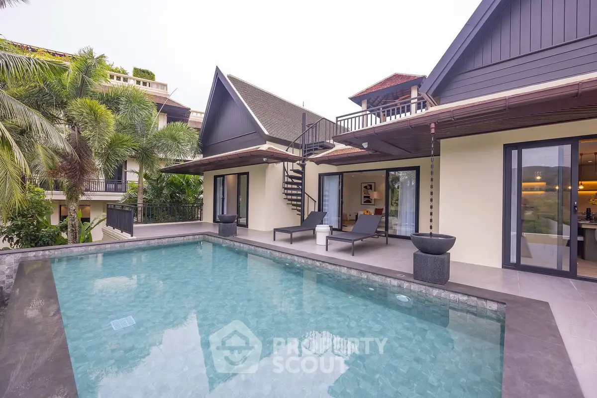 Luxurious villa with private pool and spacious terrace in tropical setting