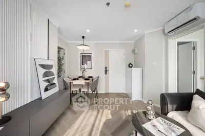 Modern living room with stylish decor and natural light