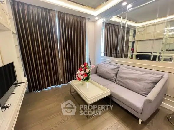Stylish living room with modern decor and cozy seating area