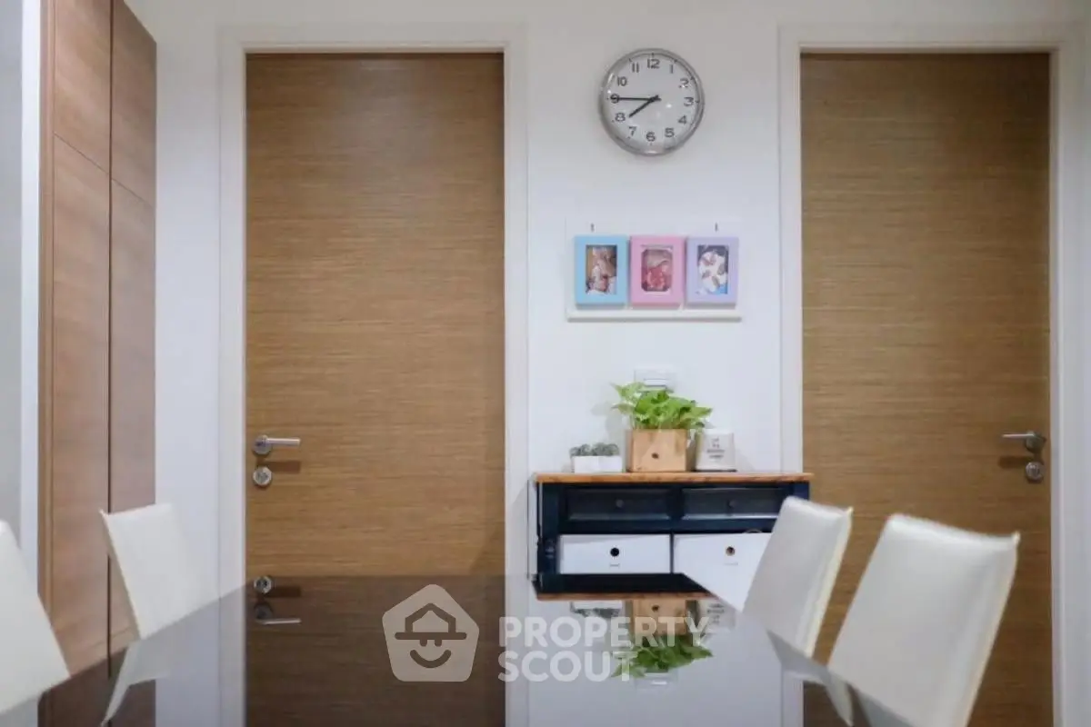 Modern dining area with sleek design and stylish decor