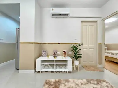 Modern apartment interior with air conditioning and stylish decor