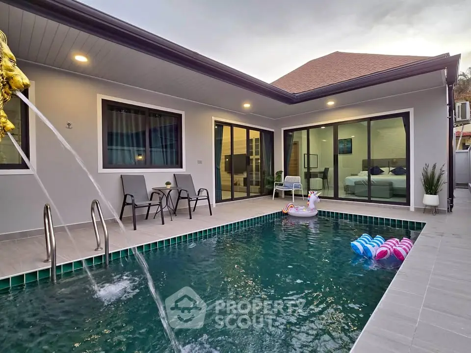 Modern villa with private pool and stylish patio, perfect for luxury living.