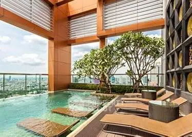 Luxurious rooftop pool with stunning city views and modern design elements.