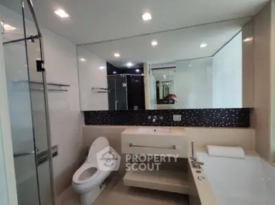 Luxurious modern bathroom with sleek fixtures and elegant design