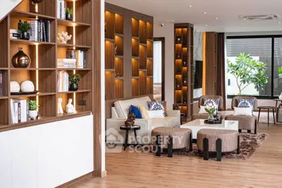 Luxurious modern living room with elegant decor and stylish furniture