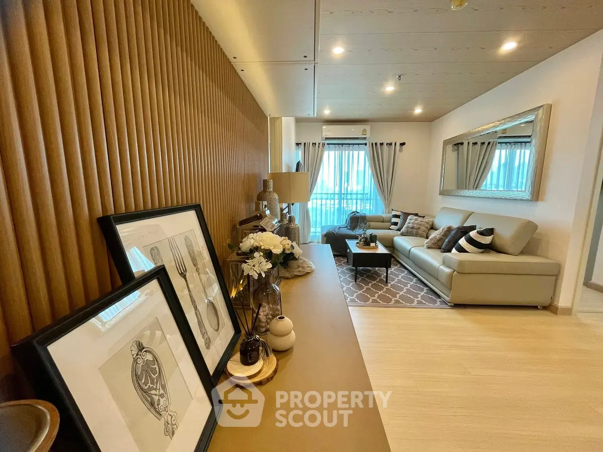 Stylish modern living room with elegant decor and natural light