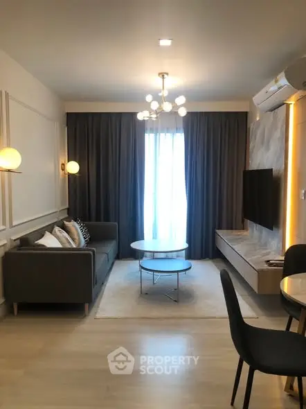 Modern living room with stylish decor and natural light