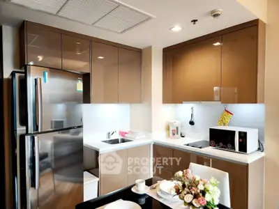 Modern kitchen with sleek cabinets and stainless steel appliances