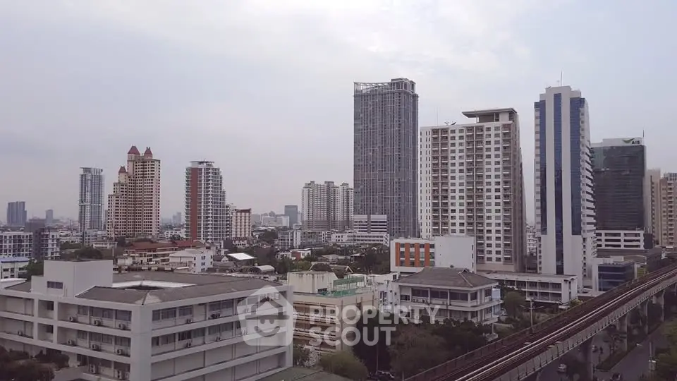 Stunning cityscape view showcasing modern high-rise buildings and urban skyline.