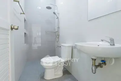 Modern bathroom with sleek fixtures and minimalist design