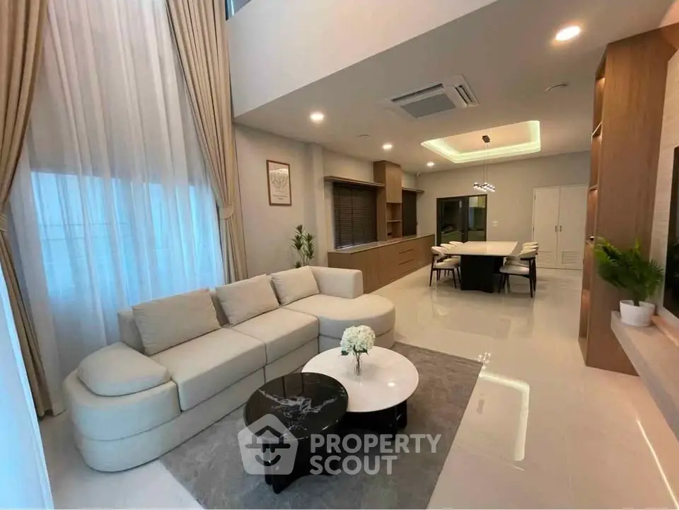 Luxurious modern living room with elegant decor and spacious open layout
