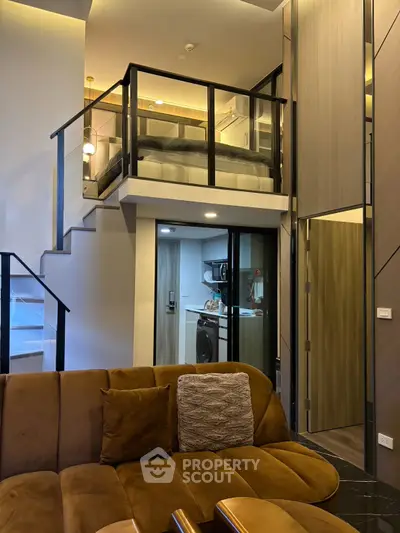 Modern loft apartment with mezzanine bedroom and stylish living area