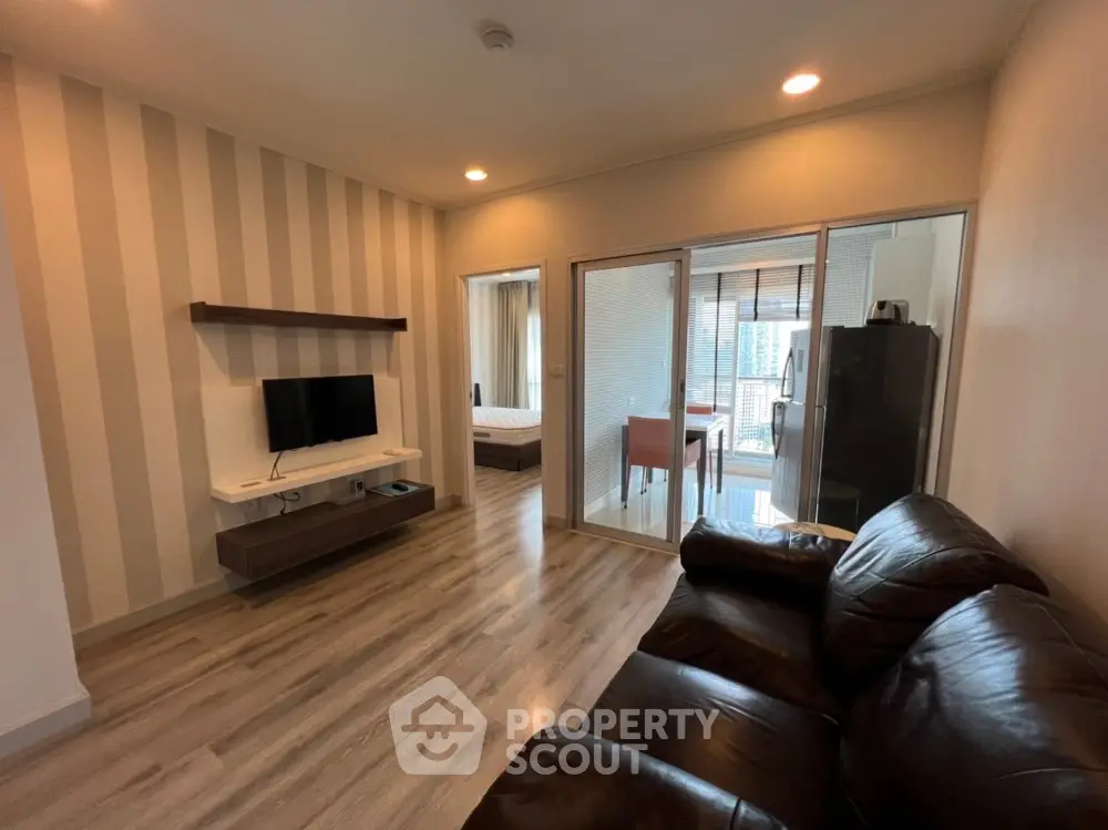 Modern living room with stylish decor and open layout