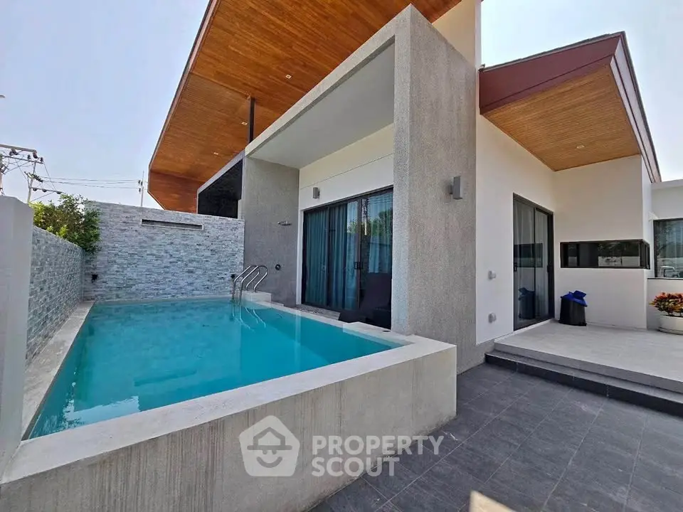 Modern villa with private pool and sleek architectural design