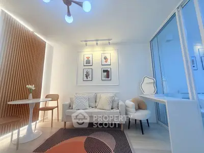 Stylish modern living room with elegant decor and cozy seating area