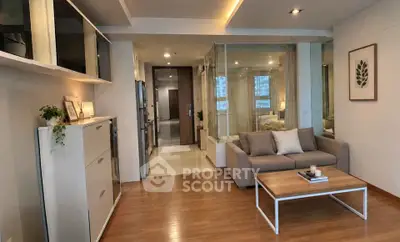 Modern living room with stylish decor and open layout in a contemporary apartment.