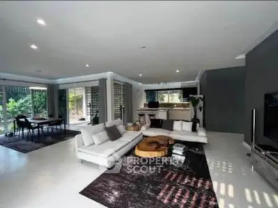 Spacious modern living room with open layout and stylish decor