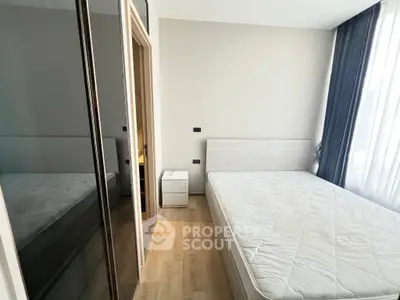 Modern bedroom with minimalist design and natural light