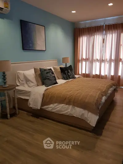 Cozy bedroom with elegant decor and natural light