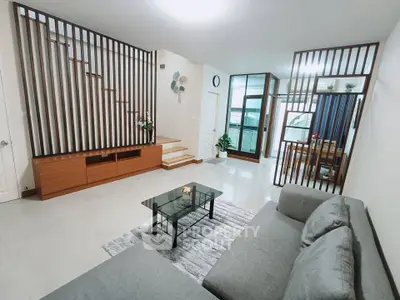 Modern living room with stylish decor and open layout