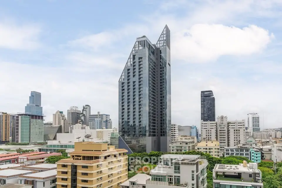 Stunning cityscape view featuring modern high-rise buildings and vibrant urban skyline.